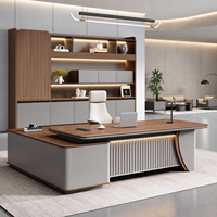 Bureau de direction modulaire convertible en L en bois de luxe moderne pour usage commercial