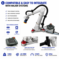 Robot collaboratif industriel haute précision 6 axes, 12 kg, portée 1283 mm, IP54, Cobot pour soudage, palettisation, préhension et assemblage