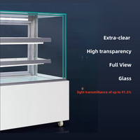 Vitrine à gâteaux panoramique verticale en verre biseauté, vitrine à gâteaux sans cadre, refroidisseur à gâteaux pour boulangerie