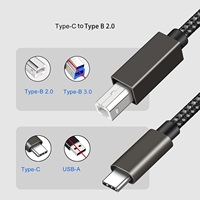 Cable de Carga Rápida 3A con Revestimiento de Nailon, Tipo-C a Tipo-B Macho, para Teléfono Móvil y Banco de Energía