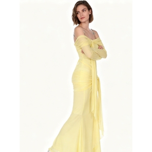 Robes d'été sexy transparentes à épaules dénudées et taille nouée pour femmes – Nouvelle collection en gros - Product Image 4