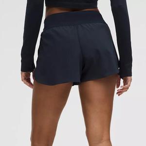 Shorts de Yoga de Cintura Alta de Secado Rápido para Mujer Freemind, Ropa de Gimnasio, Shorts Deportivos Sólidos con Cintura Elástica y Cinta Decorativa - Product Image 3
