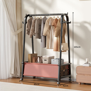 Porte-vêtements robuste pour magasin et salon, présentoir de rangement, finition laquée, organisateur de vêtements multifonctionnel - Product Image 5