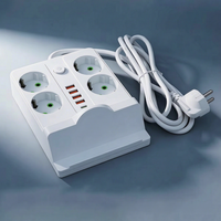 Multiprise USB avec charge sans fil, câble d'extension de 2 m, 10 A, conçue pour l'Indonésie et la Russie