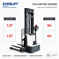 Transpalette Électrique EverLIFT 1500 kg, Chariot Élévateur Contrepoids à Conduite Manuelle, Batterie Plomb-Acide, Machine de Levage Robuste