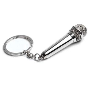 Micrófono cantante rapero amante <span class=keywords><strong>de</strong></span> la música Rock N Roll BFF mejores amigos bolsa encanto colgante llaveros música joyería regalos - Product Image 2