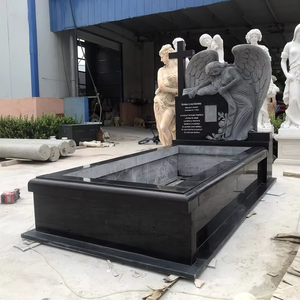 Lápida de Mármol Negro Simple y Atractiva, Monumento Moderno para Espacio Exterior en Funerales - Product Image 4
