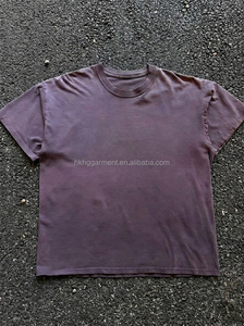 T-shirt col rond délavé effet vieilli 100% coton, style vintage délavé au soleil pour homme, t-shirt personnalisé pour homme effet délavé à l'acide - Product Image 3