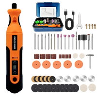 Kit de mini-fraiseuse rotative 7,4 V - Outils électriques DIY avec lumière et contrôle à 12 vitesses pour la sculpture, le polissage, etc. 1202