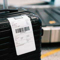Étiquettes de bagages et étiquettes de valises personnalisées en PP thermique imperméable autocollantes avec options de couleurs personnalisées