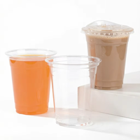 Gobelets jetables transparents ZFCUP 12oz 92mm pour boissons glacées, en PET, personnalisables, biodégradables, avec couvercles plats ou bombés