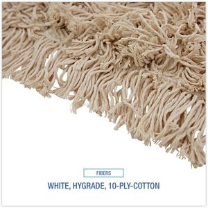 Boardwalk BWK1318 18 pouces. X 5 In. Tête de balai serpillère industrielle en coton Hygrade blanc 18 po. X 5 In. Balai à poussière en coton Hygrade industriel - Product Image 5
