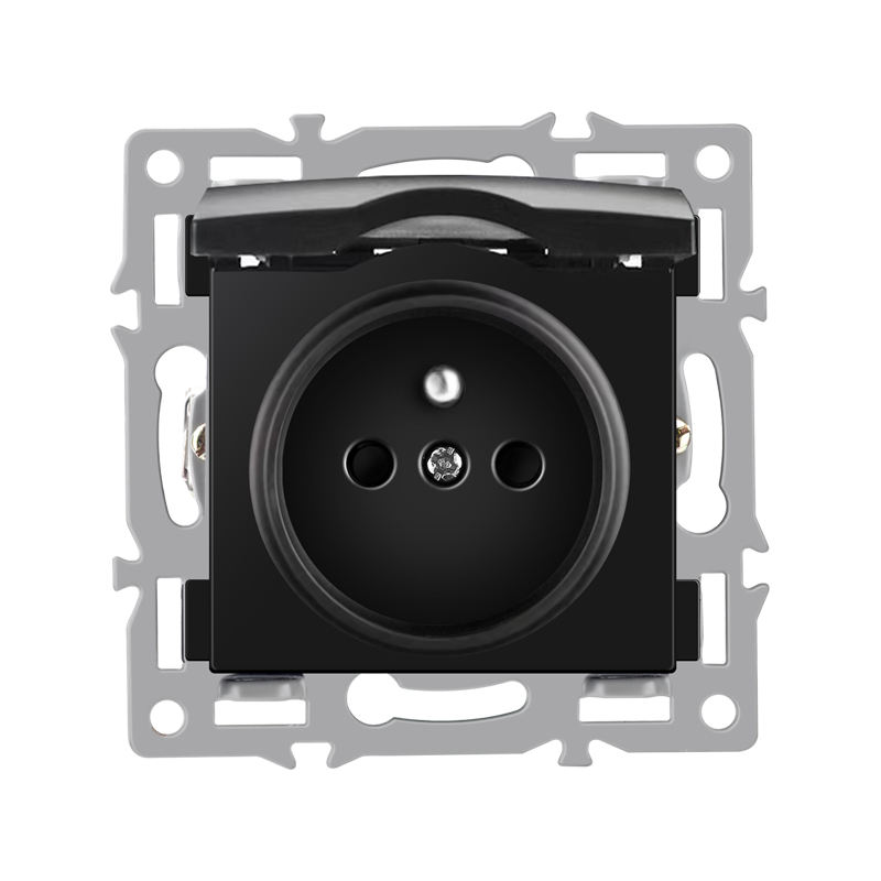 Prise française avec couvercle
