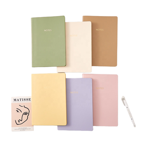 Cuaderno de diario de cuero pequeño personalizable simplificado A5 A6 A7 libros escolares de tapa dura 100 hojas encuadernación de costura para estudiantes - Product Image 2