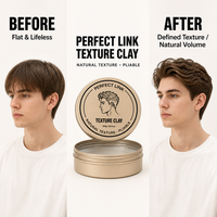 Argile coiffante personnalisée avec logo 100g – Pâte texturisante malléable, tenue moyenne à forte, brillance naturelle pour un volume décontracté