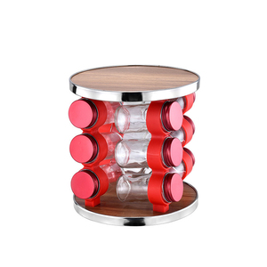 Miglior Portaspezie Girevole in Legno con 16 <span class=keywords><strong>Barattoli</strong></span>, Supporto per Bottiglie di <span class=keywords><strong>Spezie</strong></span>, Organizzatore Girevole per <span class=keywords><strong>Barattoli</strong></span> di Condimenti da Cucina - Product Image 3