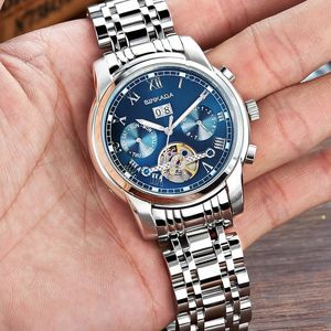 <span class=keywords><strong>BINKADA</strong></span> B7062 하이 퀄리티 남성 메커니즘 시계 최고의 스테인레스 스틸 밴드 방수 스켈레톤 Tourbilion 캐주얼 손목시계 - Product Image 6