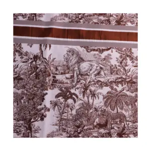 مصنع بيع 100% قماش بوليستر تصميم حيوانات نقشة أسد نمر قماش منسوج