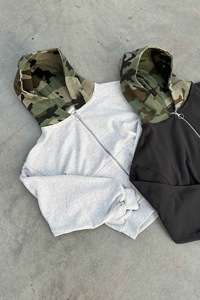 Sudadera con Capucha Finch Garment Personalizada, 460 GSM, Gruesa, con Costura Inversa, Doble Cremallera, de Algodón French Terry, Forro de Camuflaje - Product Image 2