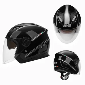 新设计质量批发ABS3/4双镜头可拆卸内衬半面头盔摩托车制造摩托车头盔
