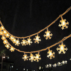 Venta caliente 8 modos <span class=keywords><strong>LED</strong></span> cobre copo de nieve luces de cadena interior/exterior decoraciones navideñas para fiestas iluminación interior festiva - Product Image 1