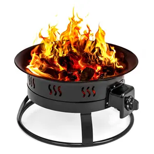 Hot Sale 19inch Propane Fire Pit Camping Gas Fire Pit Outdoor Smokeless Fire Pit With Lava Stone