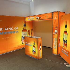 Nhà Máy bán hàng trực tiếp tùy chỉnh Pop Up hiển thị thẳng triển lãm thương mại Booth nền xách tay nhôm tùy chỉnh Logo Led hộp Đèn - Product Image 2
