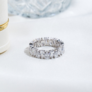 แหวนเพชรเมล็ดรูปลูกแพร์ทองคำ 14K รุ่น MSR-2131 จาก Messi Jewelry แหวนเพชรเพาะเลี้ยง แหวนแต่งงาน - Product Image 4