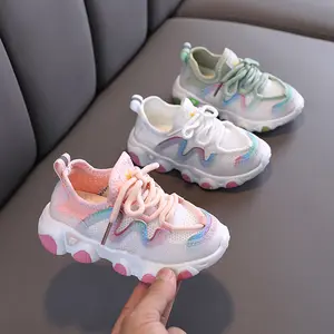 PU皮革儿童女童粉色运动鞋儿童婴儿学校步行白鞋OEM & ODM制造商