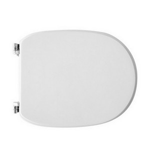 Asiento de inodoro para Vitruvit Alba Shape 6 WC, blanco, 50.5 cm de longitud, bisagras de bucle - Product Image 1
