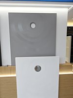 Receveur de douche carré en pierre de quartz à motif circulaire, base de douche antidérapante texturée, taille personnalisée pour salle de bain d'hôtel 90*160