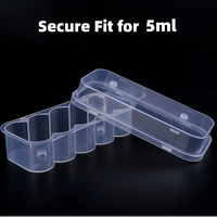 Boîte de rangement modulaire à 10 compartiments pour flacons de 5 ml, en PP transparent de haute qualité, antichoc, sans BPA, compatible réfrigérateur, avec fermeture à clip, personnalisable OEM, en gros
