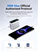 Anker 100W GaN 3 Port Pengisi Daya Dinding Cepat Layar Digital Pintar Colokan Lipat Adaptor Daya Multi Port untuk Laptop dan Ponsel