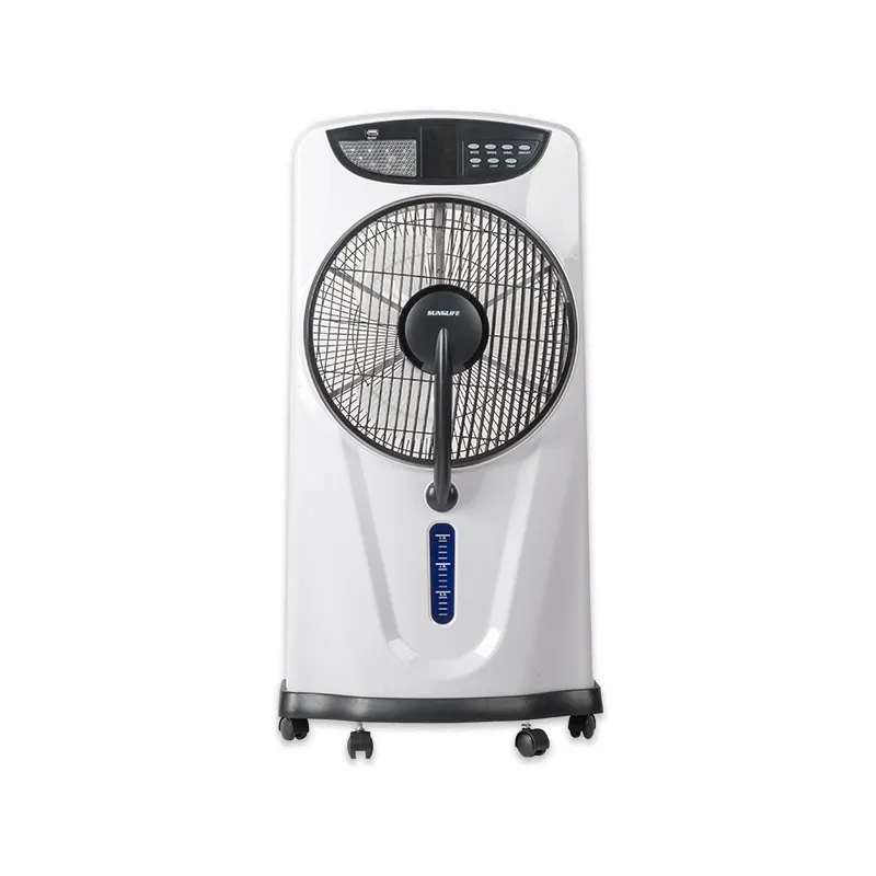 New design Portable water mist fan solar fan with remote control air cooling fan