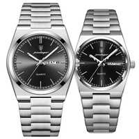 Montre-bracelet à quartz Poedagar 930+786 pour les amoureux de la mode, avec aiguilles lumineuses, calendrier, étanche, de luxe, en acier inoxydable, pour couple