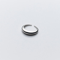 925 argent Sterling plaine anneau réglable ouvert plaqué or Knuckle bagues fête minimaliste mode bijoux pour les femmes