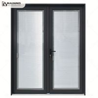 Porte battante en aluminium insonorisée Buildgres, fournisseur moderne de Foshan, porte vitrée étanche pour projet d'aménagement intérieur d'hôtel