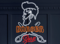 Enseigne LED Dimmable pour Salons de Coiffure et Barbiers – Logo Lumineux pour Entreprises