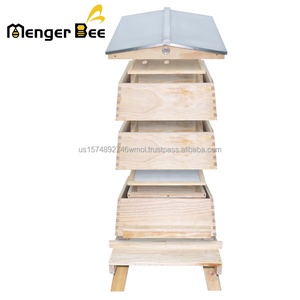 Nouvelle ruche nationale britannique WBC avec construction en bois de sapin à 3 couches, grille d'exclusion de reine et couvercle métallique - Product Image 2