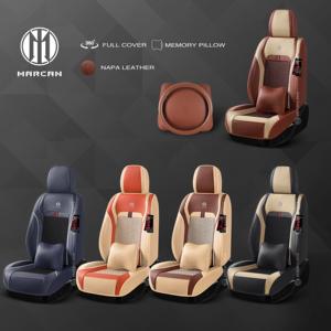 ปลอกหุ้มเบาะรถยนต์ MARCAN รุ่น Luxury PU ดีไซน์สปอร์ต รักษาสิ่งแวดล้อม ครอบคลุมเต็มรูปแบบ 360 องศา สีเบจ-น้ำตาล พร้อมหมอนเมมโมรี่โฟม ใช้ได้กับรถยนต์ทั่วไป - Product Image 6