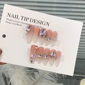 Vente en gros de <span class=keywords><strong>faux</strong></span> ongles style français grande remise nouvelle mode presse sur les ongles pour les doigts logo personnalisé marque privée - Product Image 4
