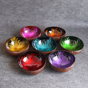 Vietnamese-style Entryway Key Storage Tray Painted Coconut Shell Bowl Home Decoration and Storage Bowls