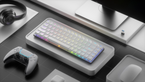 Nouveau clavier de jeu mécanique à 60 % avec interrupteurs bleus, 68 touches, rétroéclairage LED RGB, USB, design ultra-fin, claviers de jeu - Product Image 6
