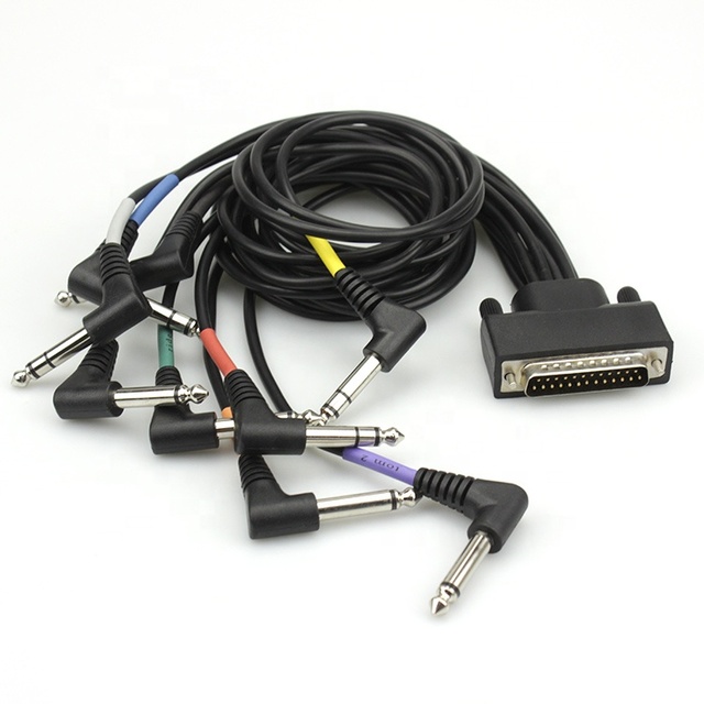Electric Drum Multi-Channel DB25 Male to 9x6.35mm 1/4" TRS Connectors Cable Shielded Signal Transmission for Drum Trigger Module