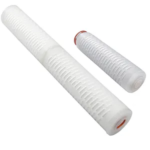 10inch 40inch cheap price 1um 0.45 um PES membrane pleated filter cartridge for beer and wine sterile filtration