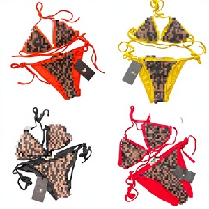 Nouveau style tendance transfrontalier Europe/Amérique, ensemble de maillots de bain deux pièces en mousseline assorti pour la famille (parents-enfants) et les couples - Product Image 2