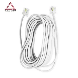 home use 14 ft Premium Telephone Line Cord 2p flat telephone cable