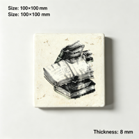 Carreaux muraux en céramique modernes 100x100mm imprimés à la main, motif empilé pour décoration murale intérieure, isolation thermique