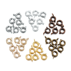 Cierre de resorte para collar, cierre de anillo en O de 6 mm, accesorio para pulsera de joyería DIY, cierre chapado en cobre, hebilla para joyería - Product Image 1