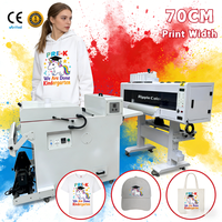 Machine d'impression de t-shirts DTF XP600 de qualité supérieure, couleur ondulée, 60 cm, 3 têtes, machine à fumée avec film DTF A2, type d'encre DTF